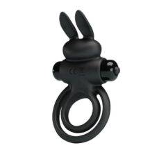 Виброкольцо с подхватом мошонки и клиторальным стимулятором Pretty Love Vibrant Penis Ring III, черный