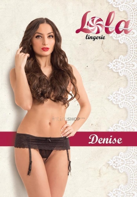 

Кружевной пояс черного цвета Lola Lingerie Denise, L/XL