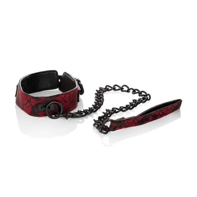 Ошейник с цепью scandal collar with leash атласный